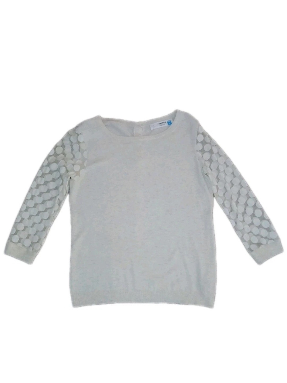 Sparrow By Anthropologie Ivory Polka Dot Cotton Cashmere Blend Sweater Size M